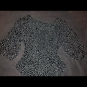 Square neck Dalmatian blouse